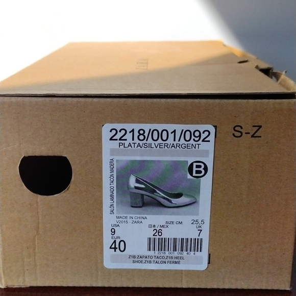 Zara Rose Gold Metallic Block Heel Pumps Square Toe Size 40 US 9 Wedding - Picture 11 of 11